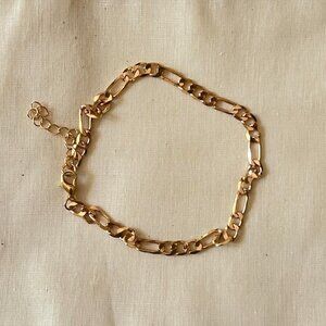 gold figaro link stainless steel chain bracelet